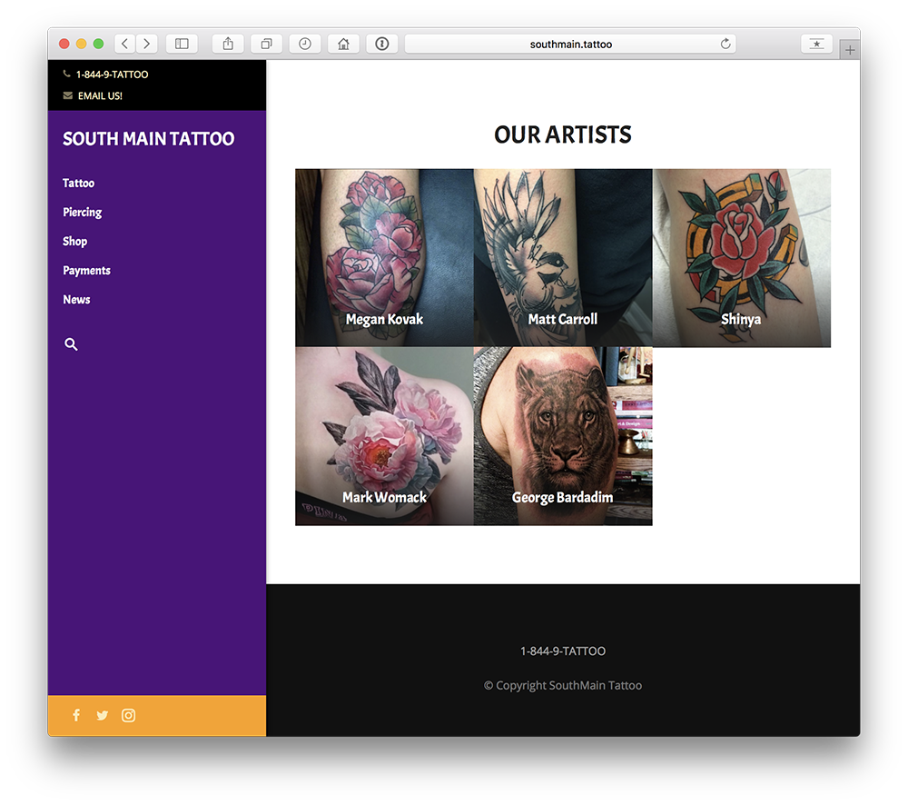 New Web Site – Southmain Tattoo